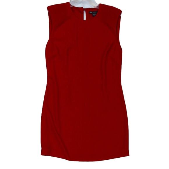 ARMANI EXCHANGE AX Bright Red Sheath Dress Size 0 Sleeveless - Picture 1 of 4